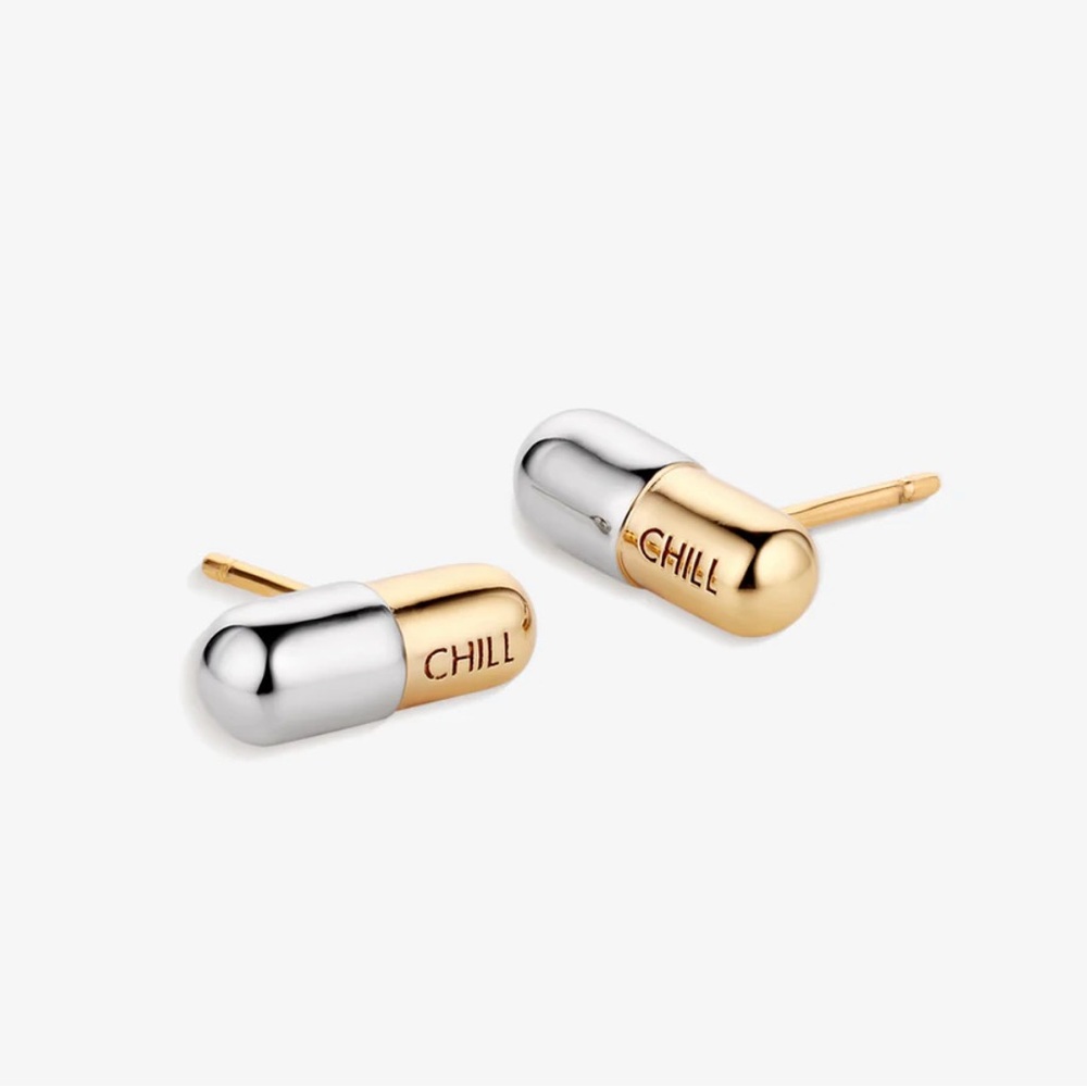 Chill Pill Two Tone Earrings